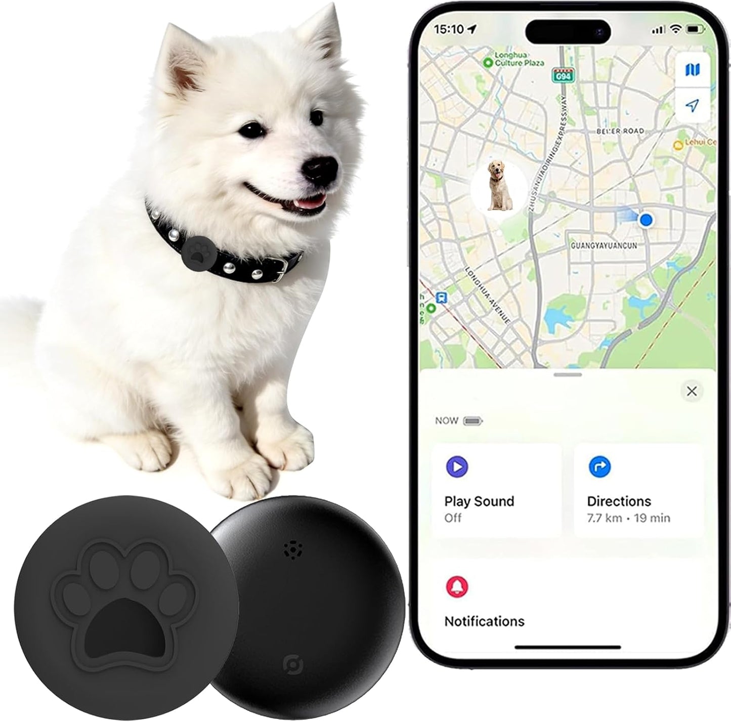 DCZSDJT Dog Trackers Smart Pet Tracker for Collar Dog Trackers Pet Location Tracker with Holder No Monthly Fee
