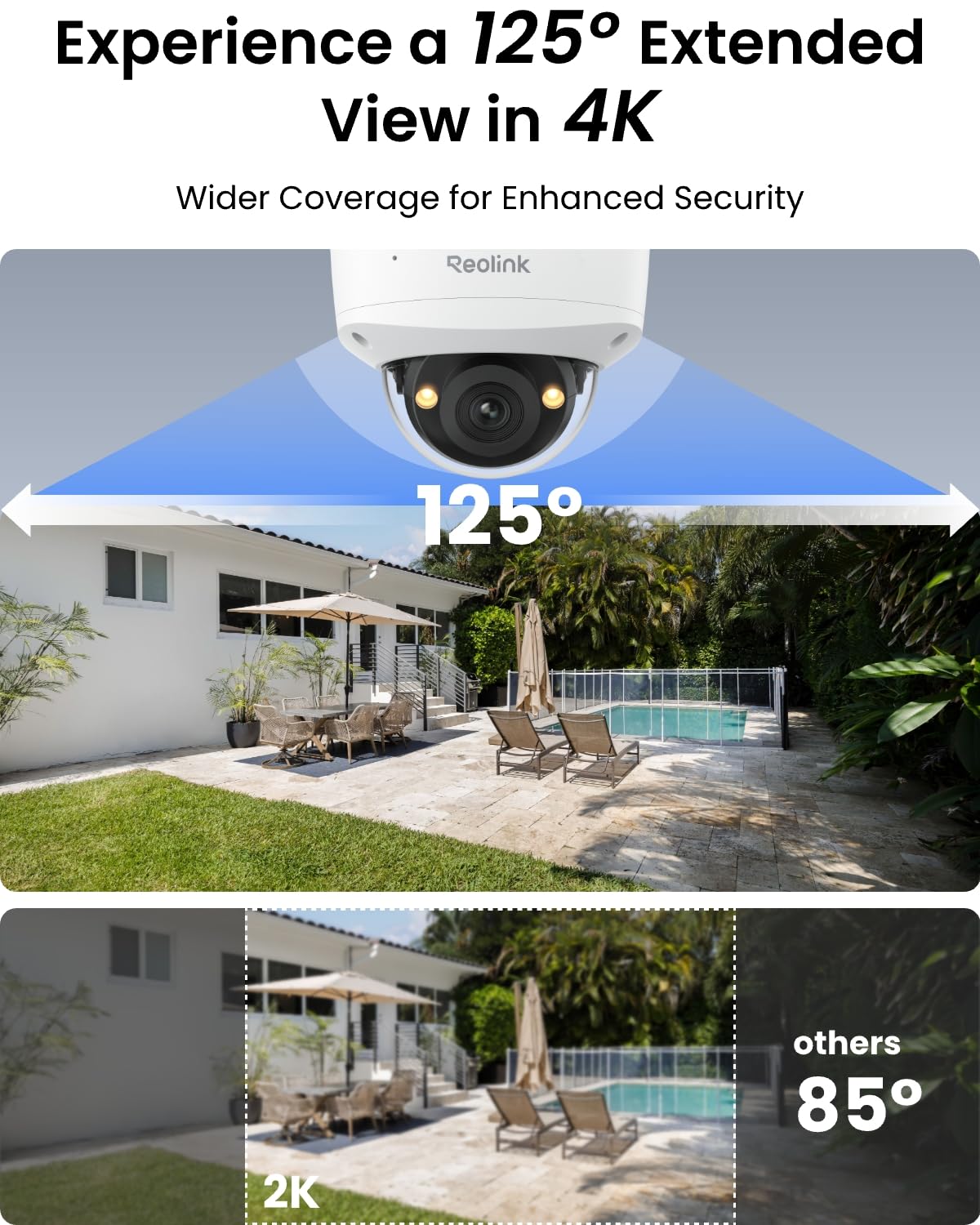 REOLINK 4K Security Camera System, 4pcs 4K UHD IK10 Vandalproof PoE Surveillance Cams Outdoor, 8CH NVR 2TB HDD, Color Night Vision, Smart Detection, 2-Way Talk, IP67 Weatherproof, RLK8-800V4