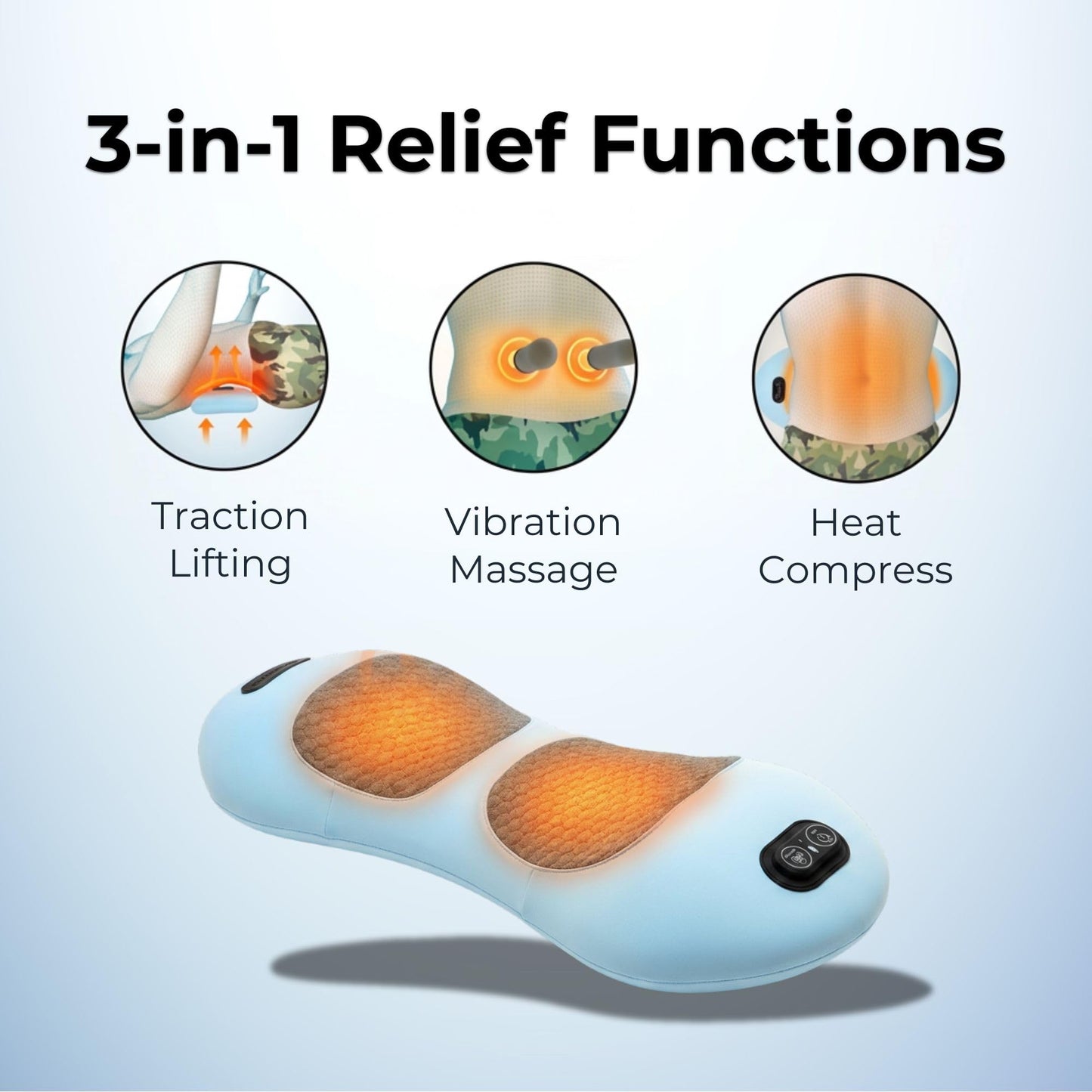 My Soothe Lab Original Therava 3-in-1 Back Massager with Traction Lift, Heat, & Vibration Massage | Lower and Upper Back Relief and Muscle Relaxation