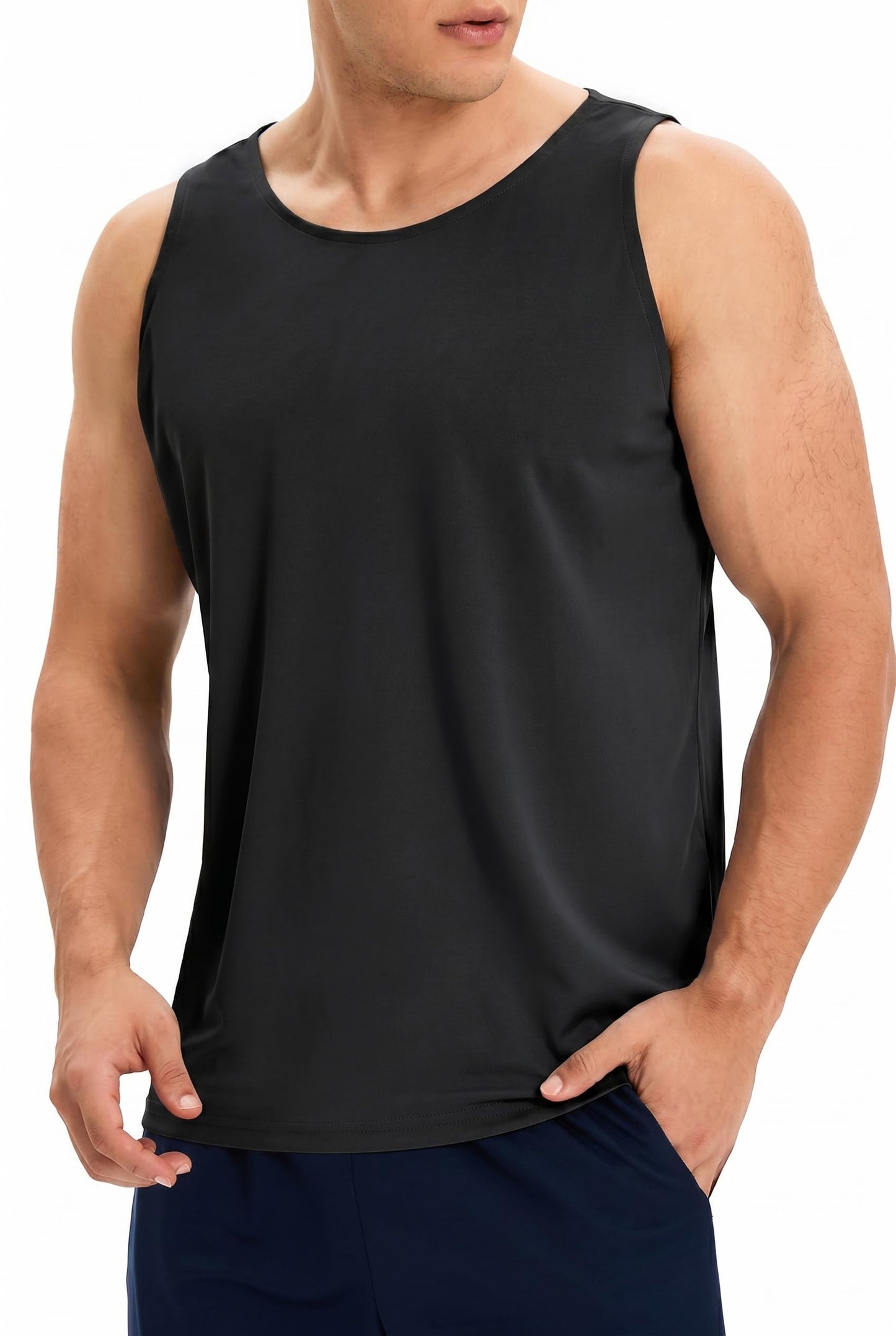 OYGSieg 6 Pack Men's Quick Dry Workout Tank Tops Breathable Gym Sleeveless Muscle Shirts for Active Men SetA L