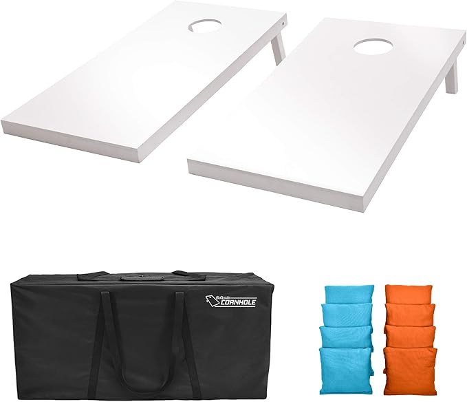 GoSports 4 ft x 2 ft Regulation Size Wooden Cornhole Boards Set - Includes Carrying Case and Over 100 Optional Bean Bag Colors