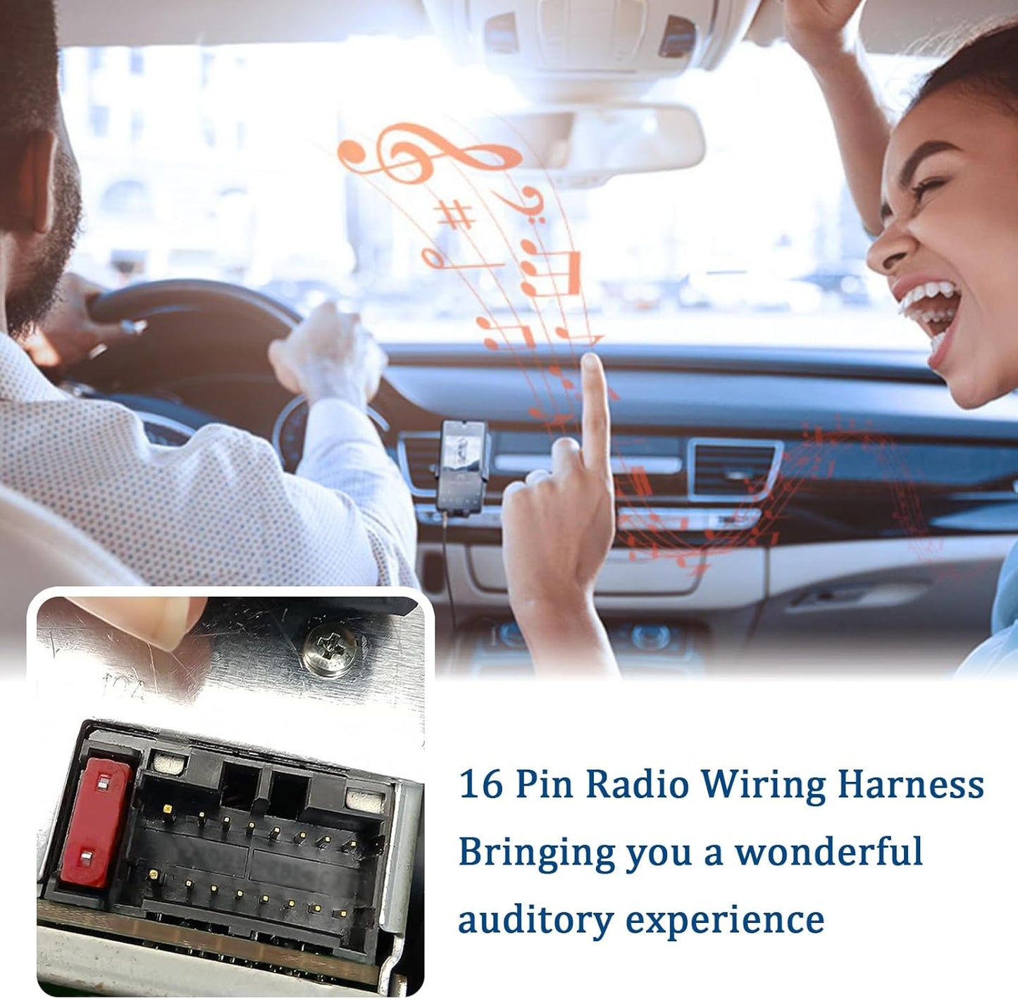 carleef 16 Pin Radio Wiring Harness Stereo Replacement,Stereo Wiring Harness Connects The Stereo System to The