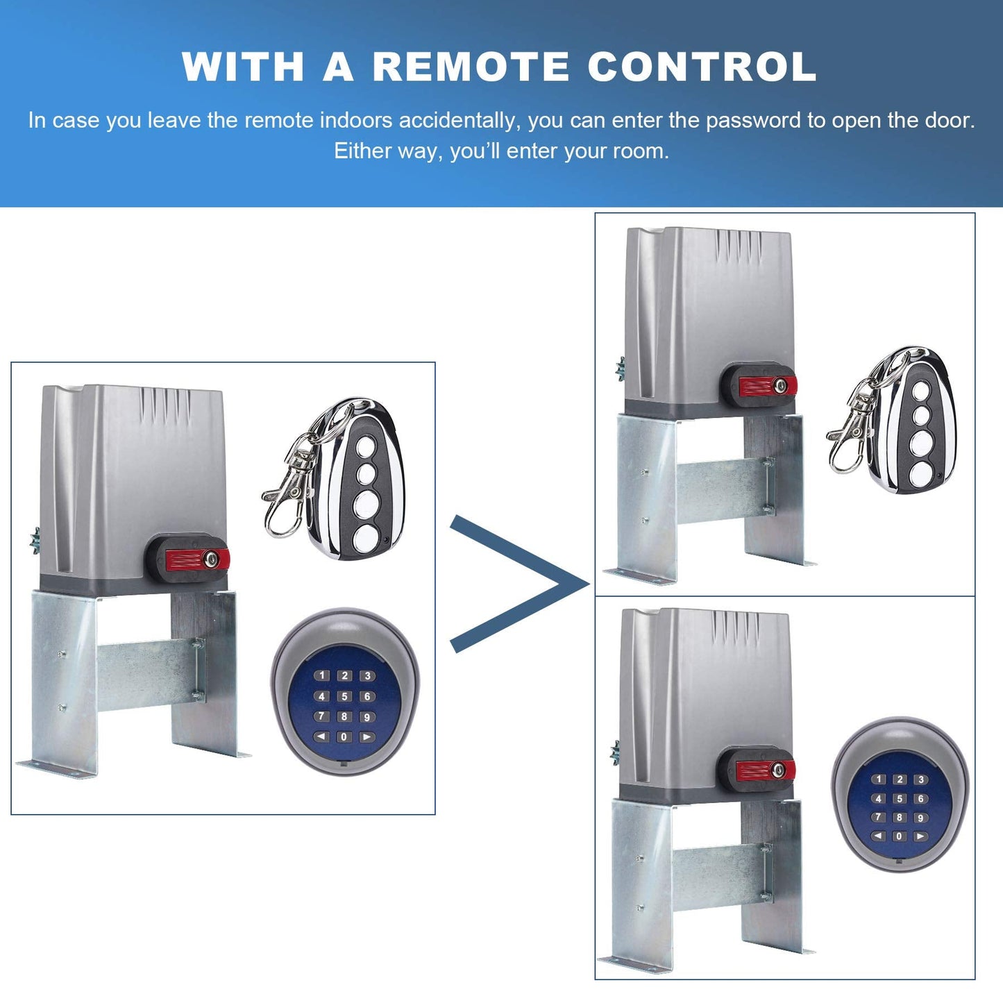 CO-Z Security Wireless Automatic Code Entry Gate Keypad Remote Operator Panel Control for Sliding Gate Opener Motor