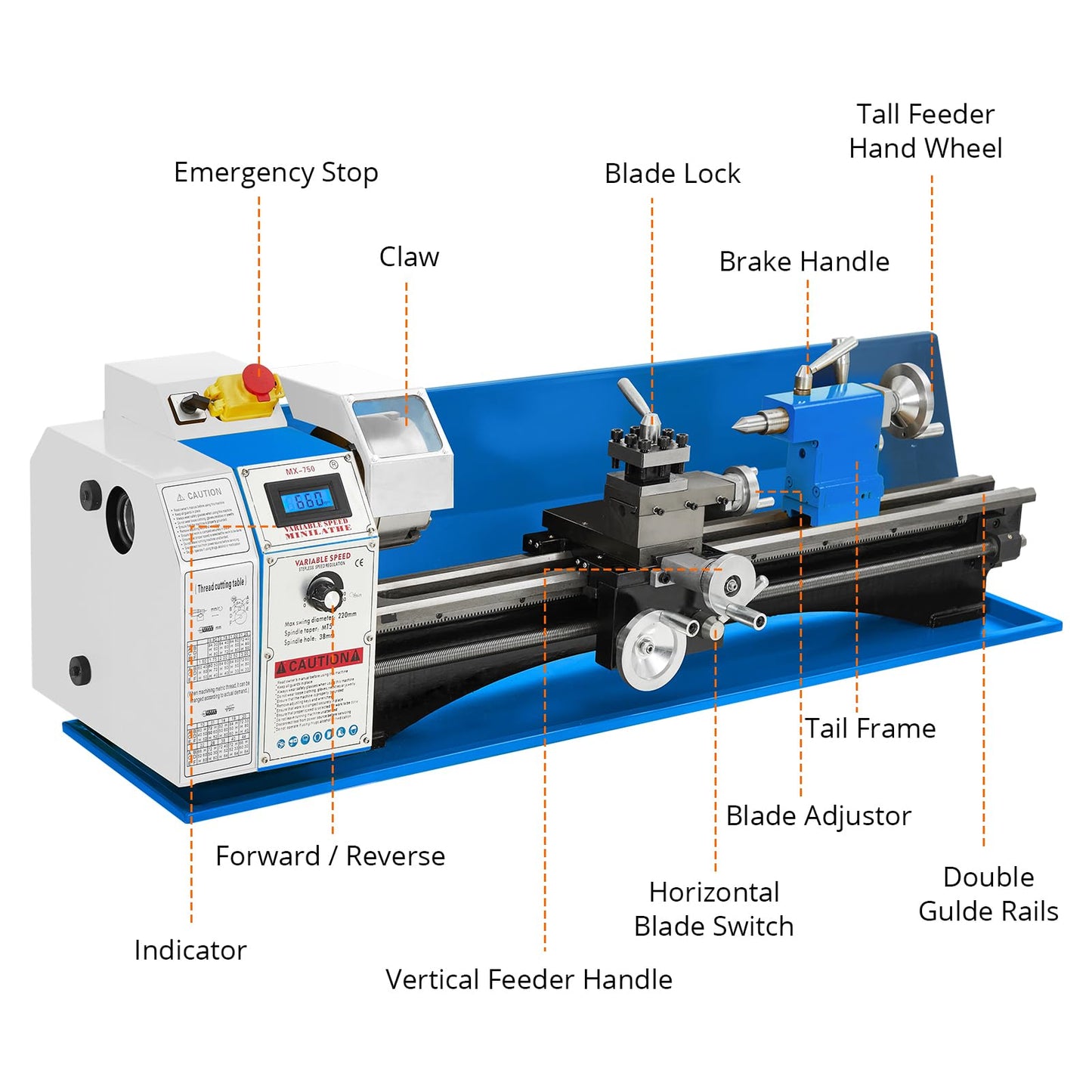 GarveeTech Metal Lathe, 9 in x 30 in Mini Metal Lathe 0-2500 RPM Variable Speed, 1100W Benchtop Lathe with 5 in 3-jaw Chuck, Precision Lathe Machine with Metal Gears and Tool Box for Metal Turning