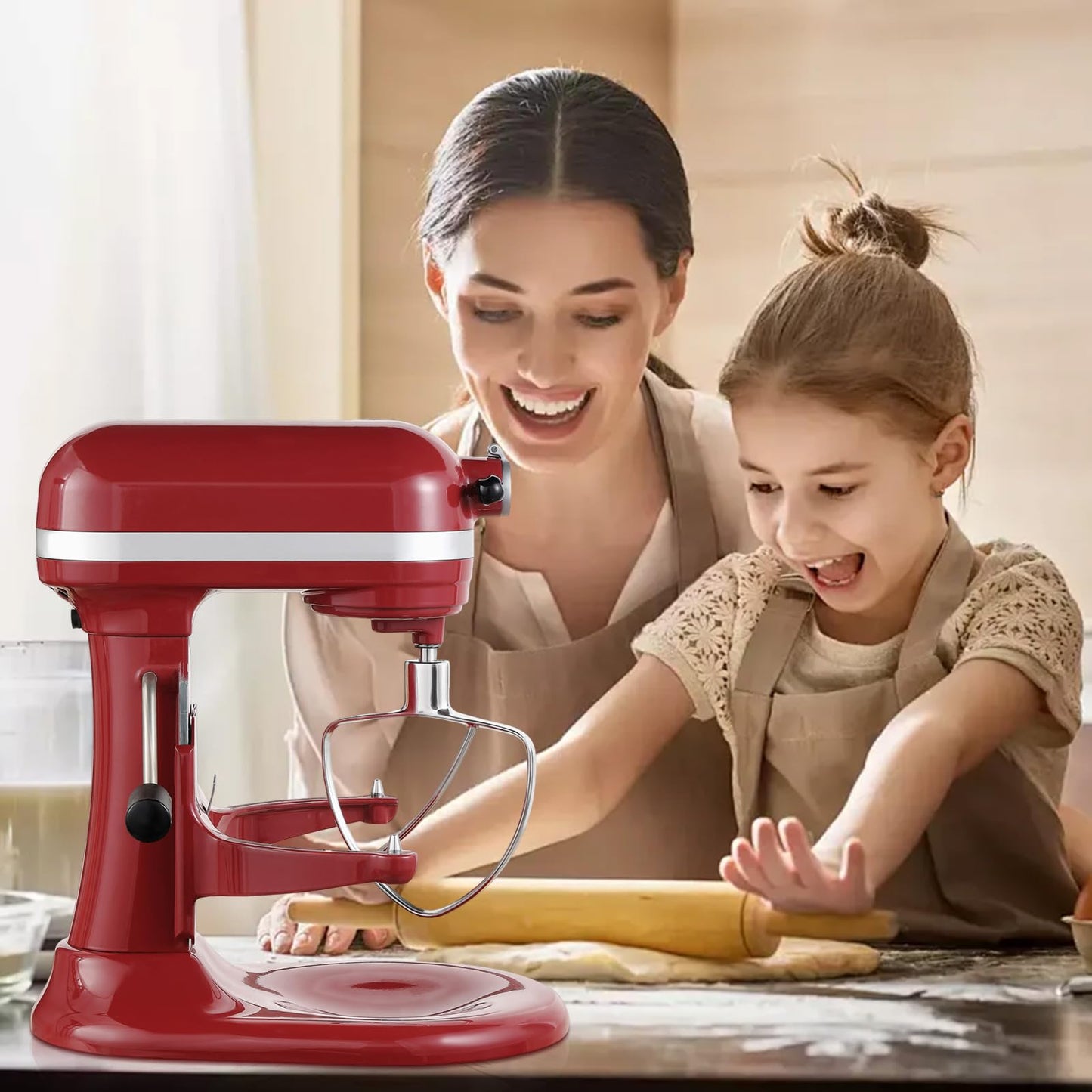 6 QT Flat Beater for KitchenAid Mixer, Stainless Steel Flat Beater Attachment for KitchenAid 5.5-6 Quart Bowl-Lift Stand Mixers, Fits Models KV25G0X, KP26M1X, Pro 600 Series
