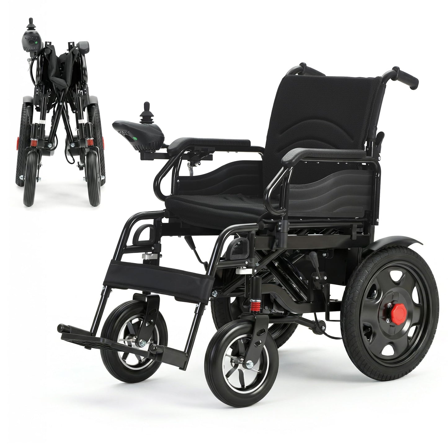 Electric Wheelchair for Adults - 500W Dual Motors, 15 Miles Long Travel Range Motorized Wheelchair, Foldable & Portable, All Terrain Power Wheel Chair for Seniors& Max