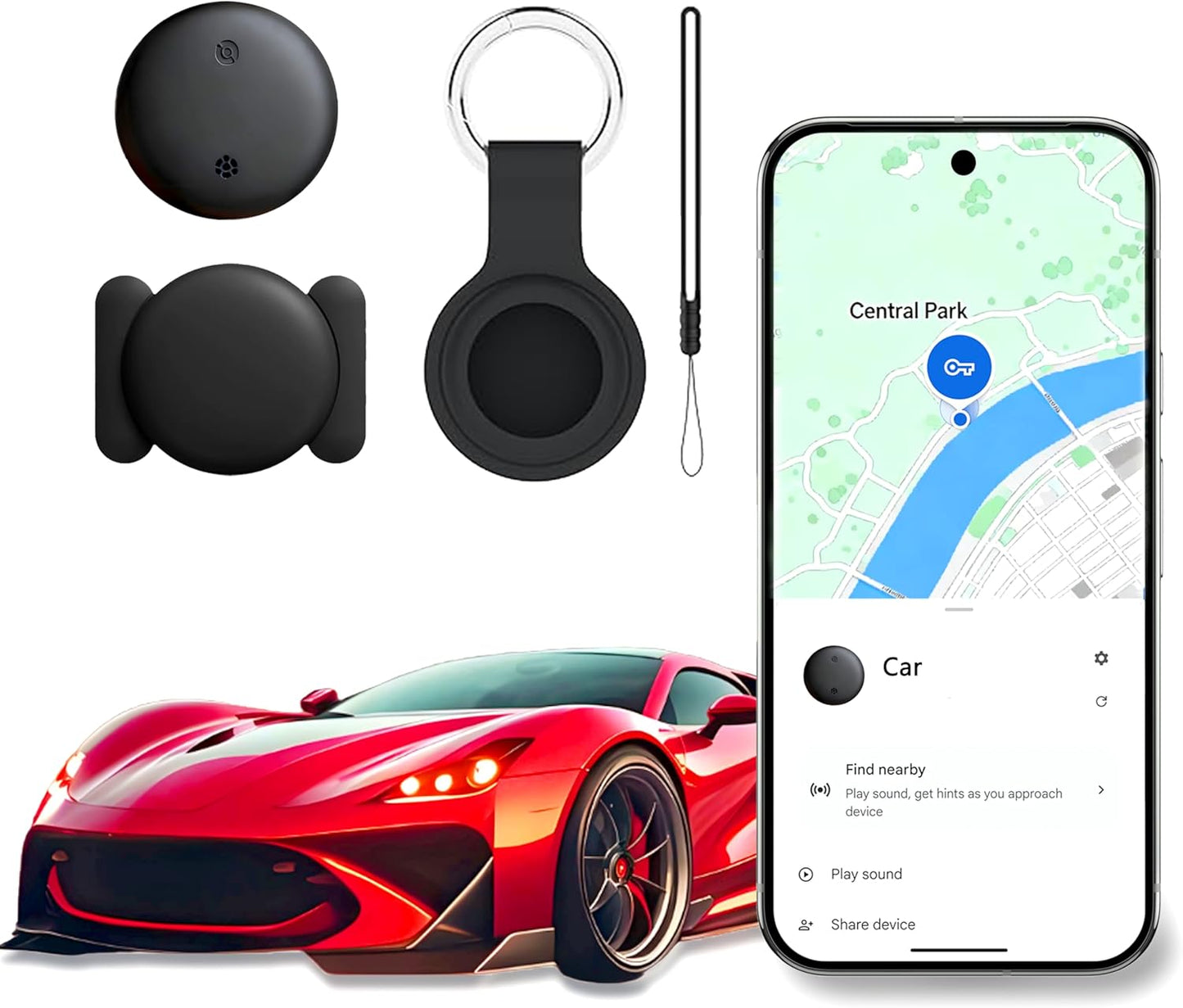 Naibudx 1-Year Car GPS Tracker No Subscription fees Required, Ultra-Strong Magnetism, mini-Sized and Portable, with a