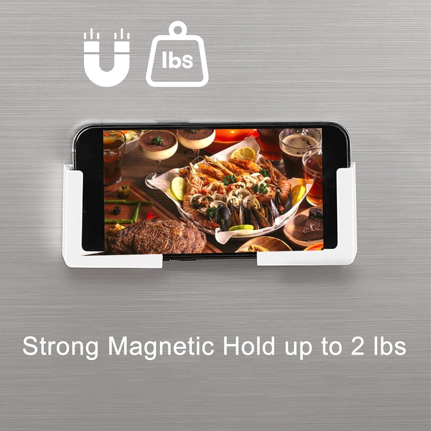 Generic 4 Pack 2 lbs Magnetic Tablet & Phone Mount Holder - Strong Magnetic iPad Fridge Mount, Universal Refrigerator