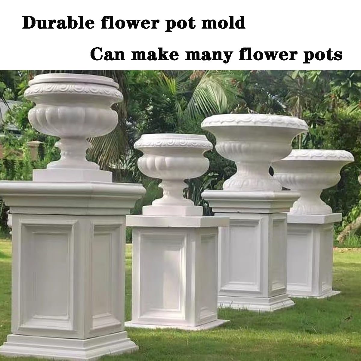 Extra Large Round Planter Molds, ABS Concrete Planter Molds for Garden Decor, Heavy-Duty Reusable Flower Pot Mould (60CM)