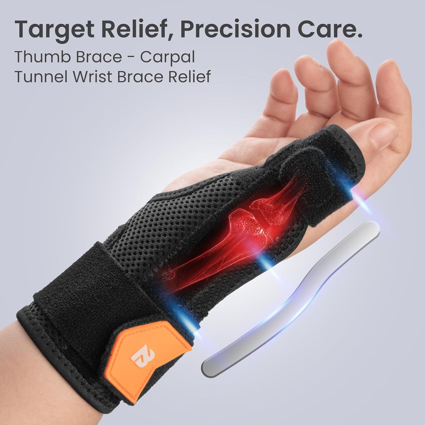 Bchois Thumb Brace & Wrist Brace Support Right Hand or Left Hand for Arthritis Pain and Support,Thumb Spica Splint for Trigger Thumb,Thumb Stabilizer with Compression Plate Support for Women Men (Black)