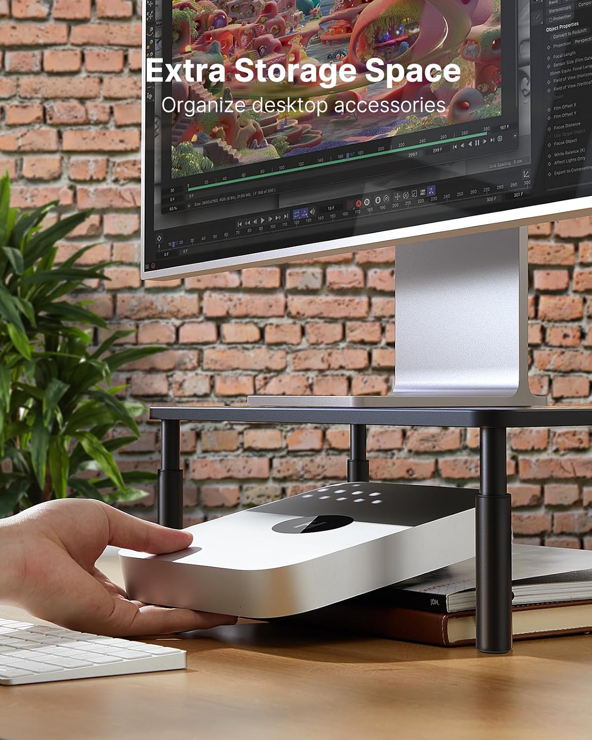 3 15.6" HUANUO Monitor Stand, Monitor Stand Riser Height Adjustable, Monitor Riser with Airflow Vents, Laptop Stand
