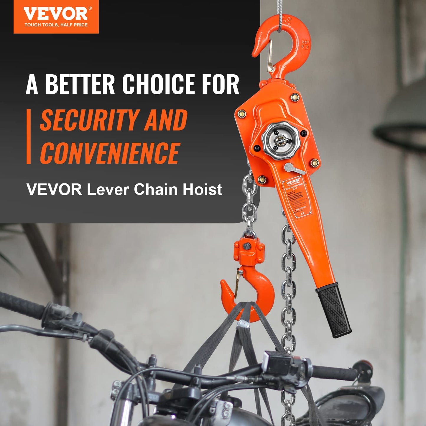 VEVOR Manual Lever Chain Hoist Bundle - 3 Ton 6600 lbs 20 FT & 1.5 Ton 3300 lbs 10 FT Capacity