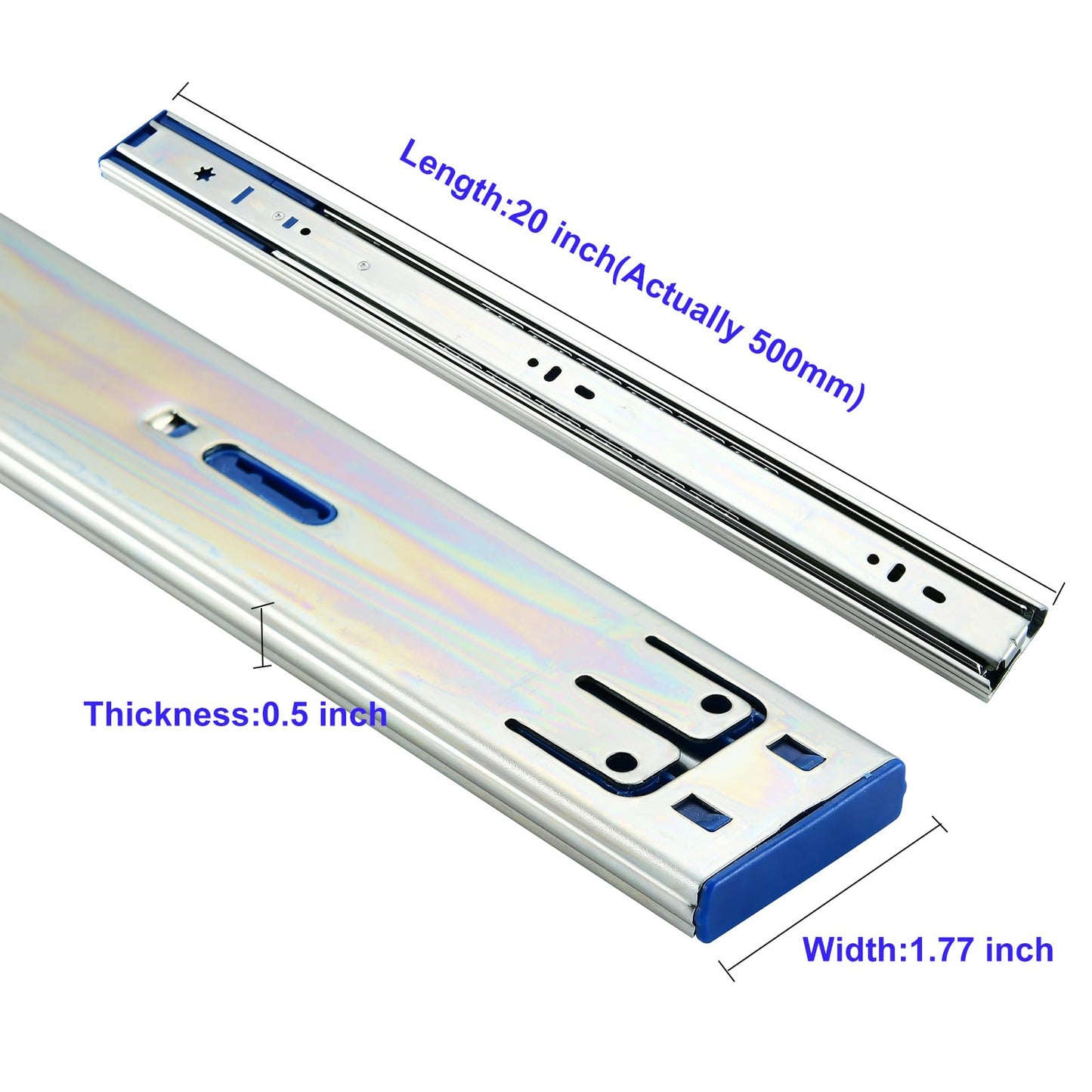Tobinice 20 Inch Soft Close Drawer Slides,2 Pairs Heavy Duty 100 LB Capacity Full Extension Ball Bearing Side Mount Drawer Glides
