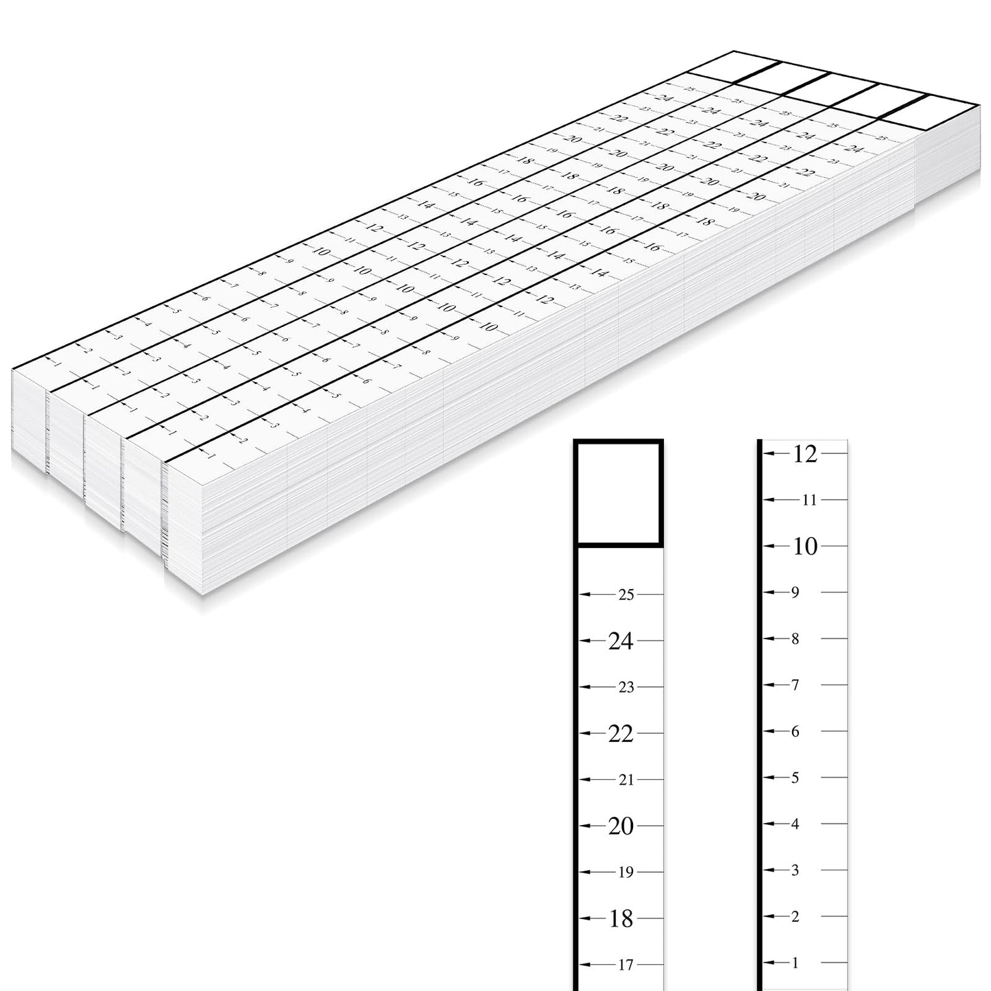 Saysurey Attic Measuring Rulers (Case of 1000), 25 Inch, Card Stock, Attic Insulation R-Value Ruler for Insulators Ceiling Insulation