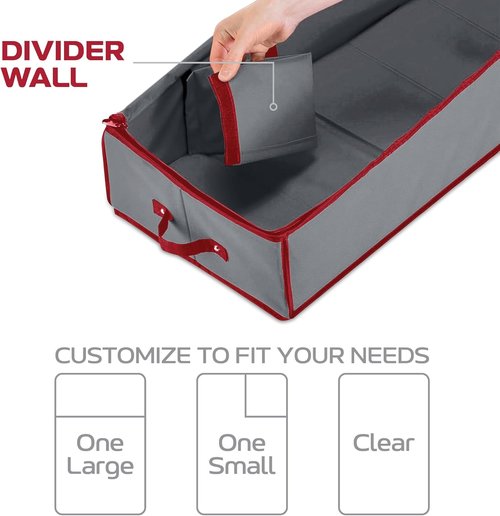 Christmas Wrapping Paper Organizer - Fits Up to 24 Rolls | Storage Bag with Straps & Pockets (Gray)