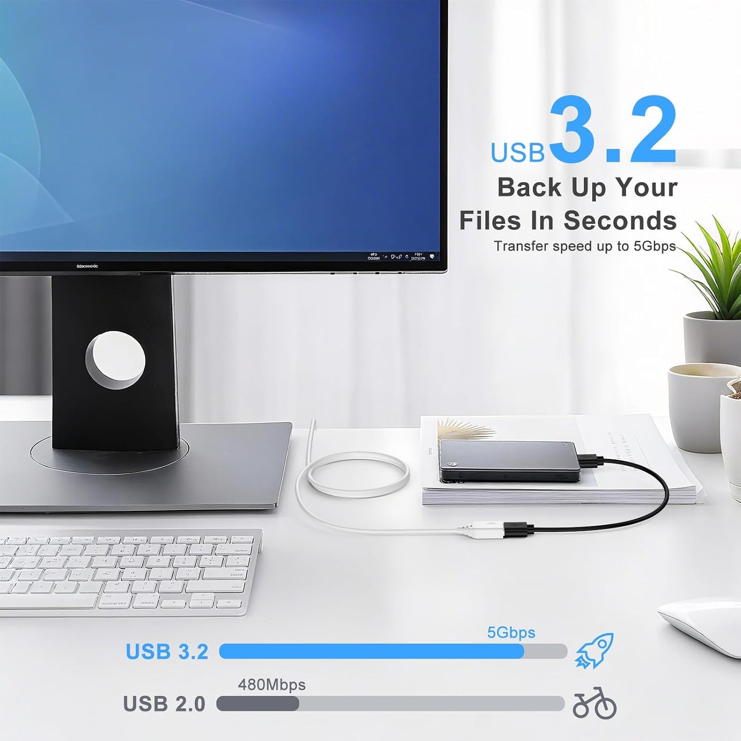 Cable,10FT Cable,5Gbps Mouse USB Extension USB A White Type A to Type A Extender Male to Female Extension Cable Hub