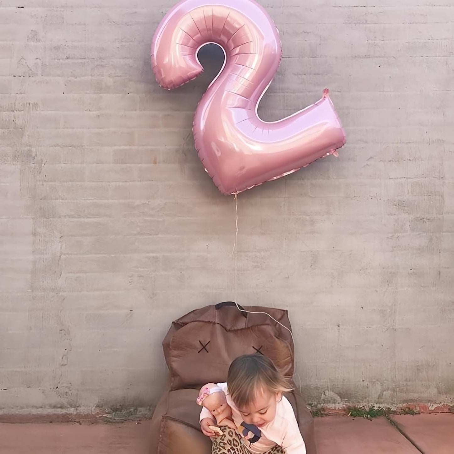 Skiennix 40-Inch Pastel Pink Number 2 Balloon - Large Foil Helium Balloon for 2nd Birthday & Graduation Celebrations