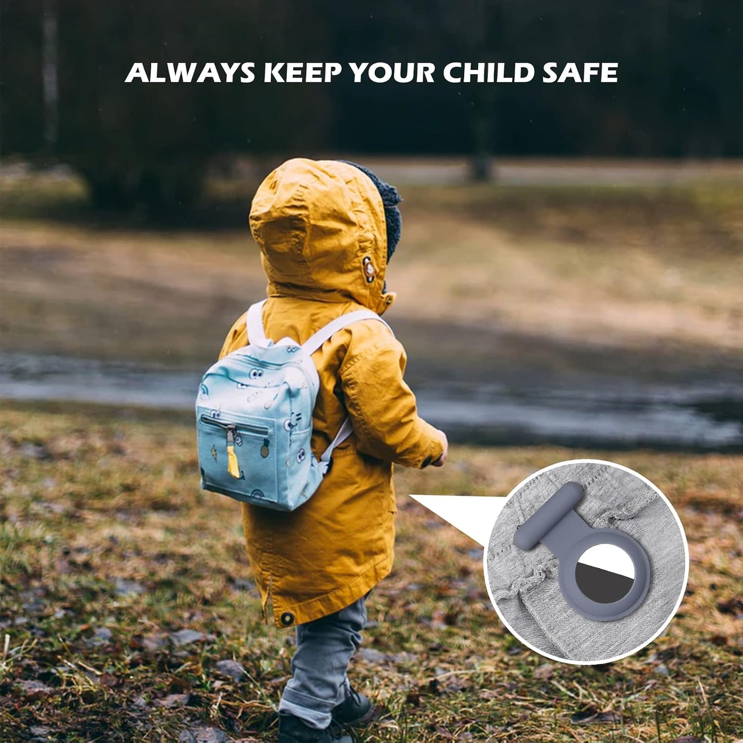 WALLFID Air-tag Hidden GPS Tracker Case,Air-tag for Kids,Elderly,Pet,Clothing (Navy Blue&Blue)(not GPS Included)
