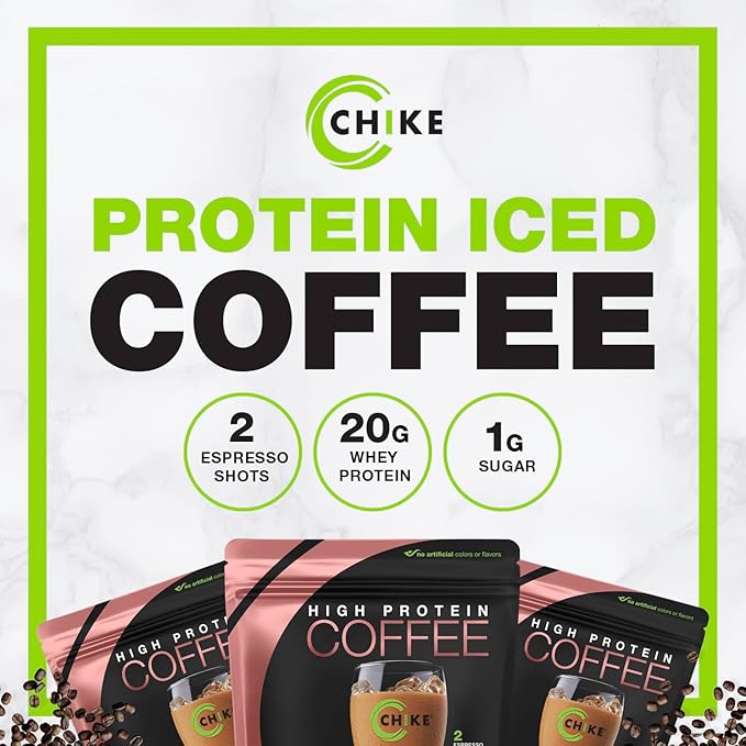 Chike Cinnamon High Protein Iced Coffee, 20 G Protein, 2 Shots Espresso, 1 G Sugar, Keto Friendly and Gluten Free, 14 Servings (14.8 Ounce)