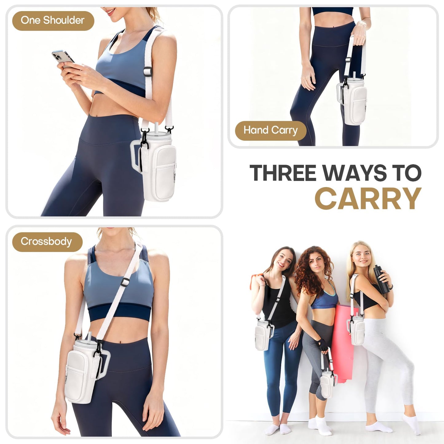 Rolitwils Roliwils Water Bottle Holder with Strap for Brumate Era, Hands-Free Adjustable Carrier Sling Bag for Hiking Camping Gym | Phone Pocket Storage | Tumbler Accessories