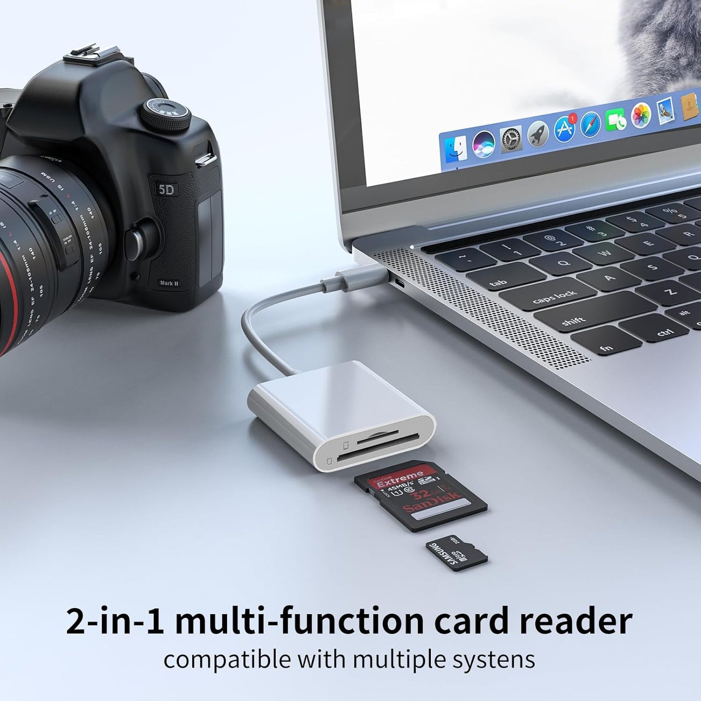 DERSUR 15 16/iPad/MacBook/Mac,Type Play-2 USB C SD Card Reader for iPhone C Memory Trail Camera Card Adapter,UType C SD