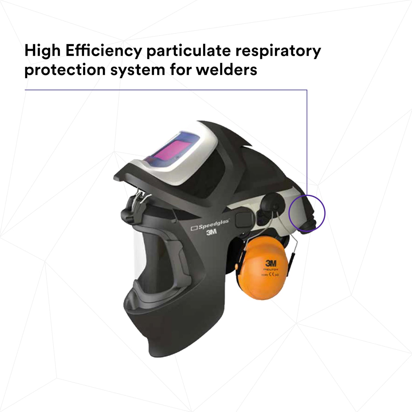 3M Adflo Powered Air Purifying Respirator HE System w 3M Speedglas Welding Helmet 9100 MP 37-1101-30iSW, 1 ea/Case