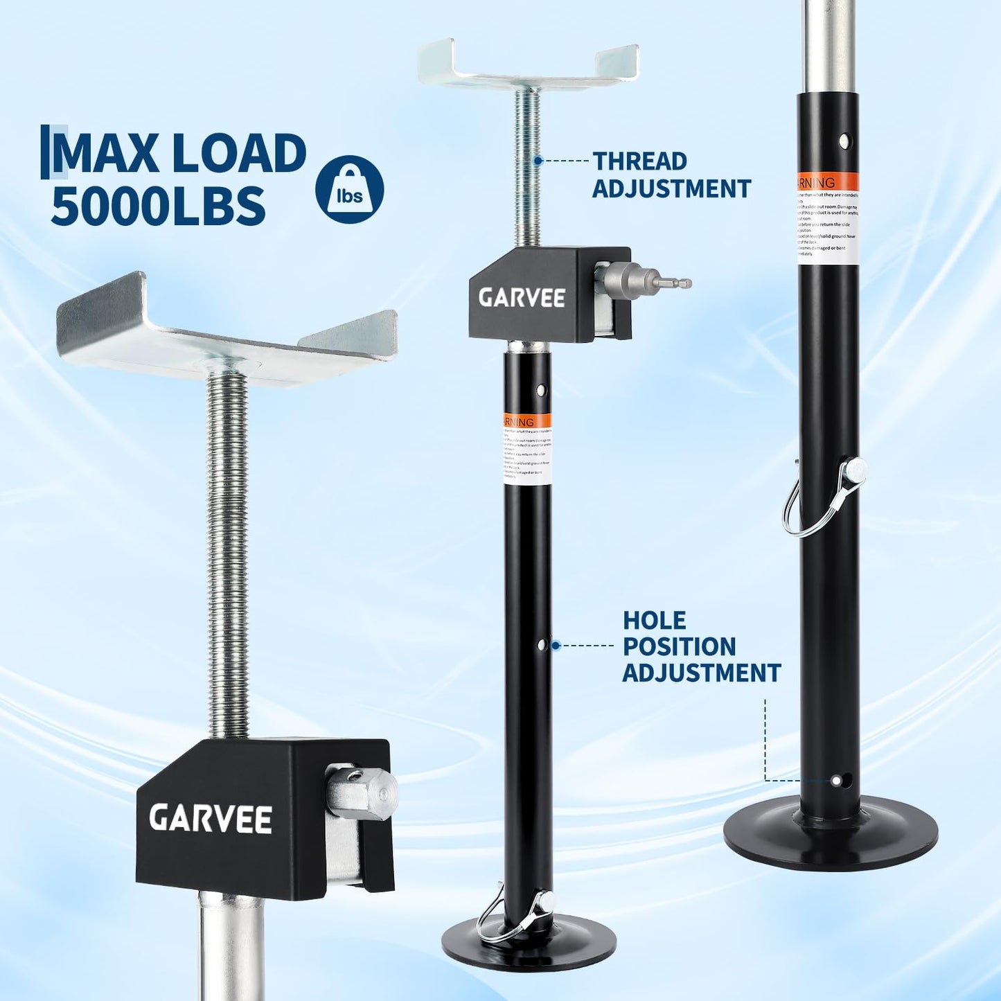 Garvee RV Slide Out Support Jacks (Set of 4) - 20,000lb Heavy Duty Rv Stabilizer Jacks Support, 21"-49" Quick-Lift Adjustable - Power Drill & Hand Crank Compatible for Campers, Travel Trailers & RVs