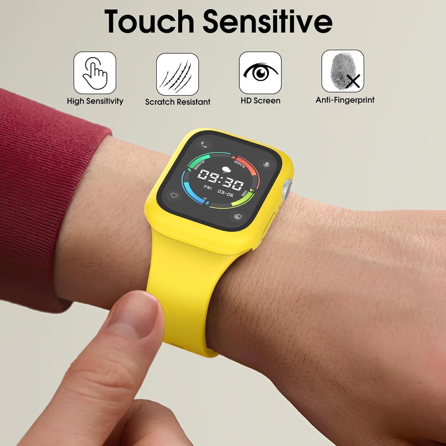 10 Pack 11/10 46mm, 46mm Case with Tempered Glass Screen Protector for Apple Watch Series Hard PC Face Cover, Full