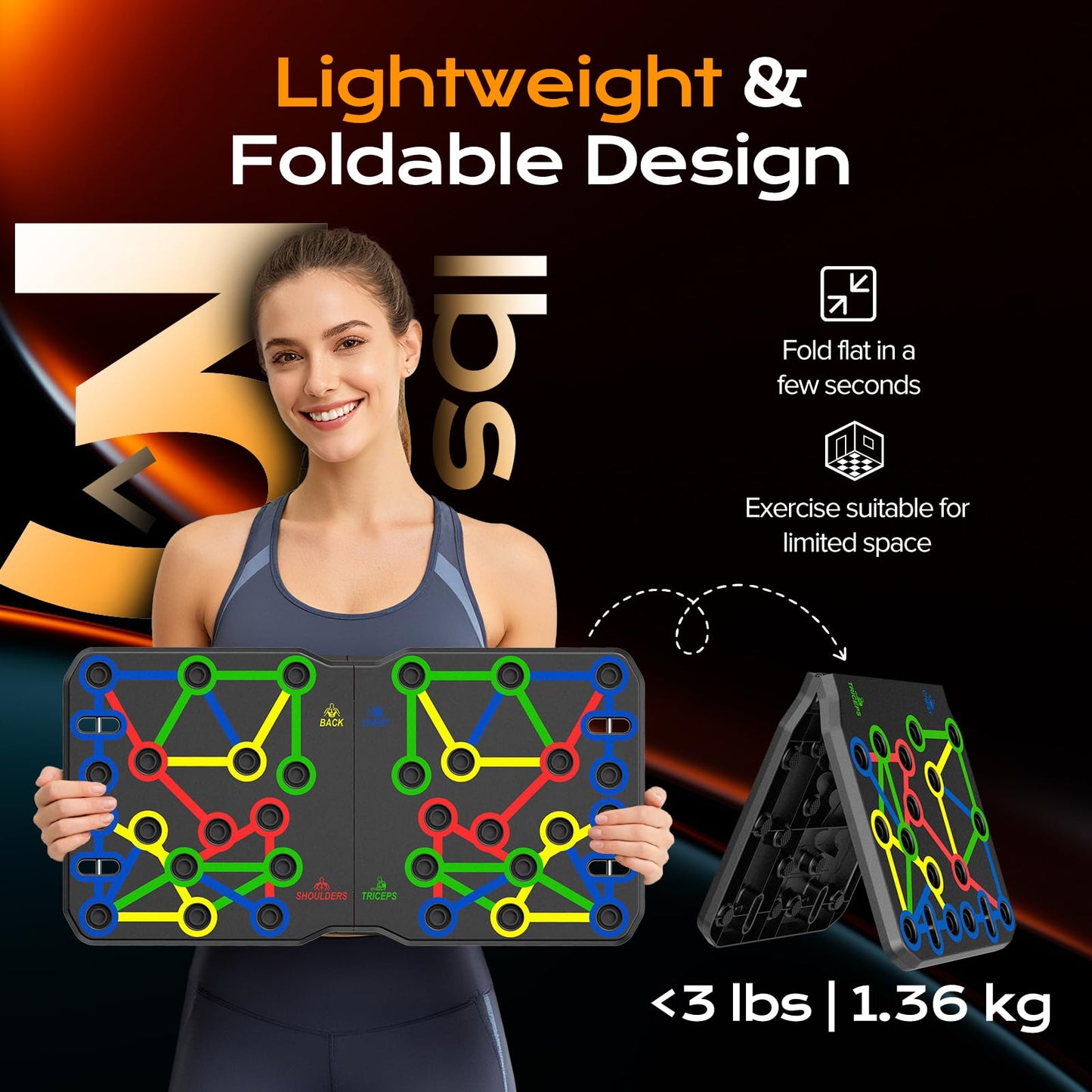 AERLANG Extra Large Push Up Board 26.2" x 13.8", Portable 30-in-2 Workout Set for Push Up, Multi-functional Pushup Stands for Strength Training, Fat Burning Push Up Bar for Home Gym