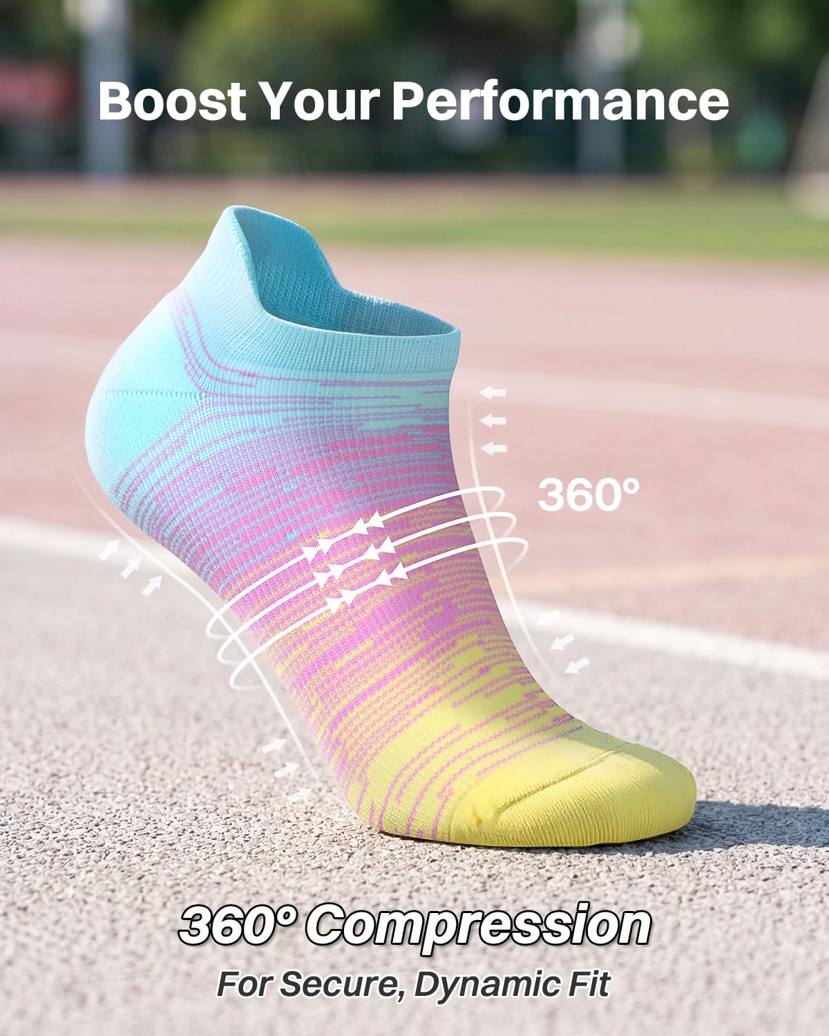 LEVSOX Ankle Compression Socks for Women Men Cushioned Running Support Socks for Plantar Fasciitis Relief 3 Pairs