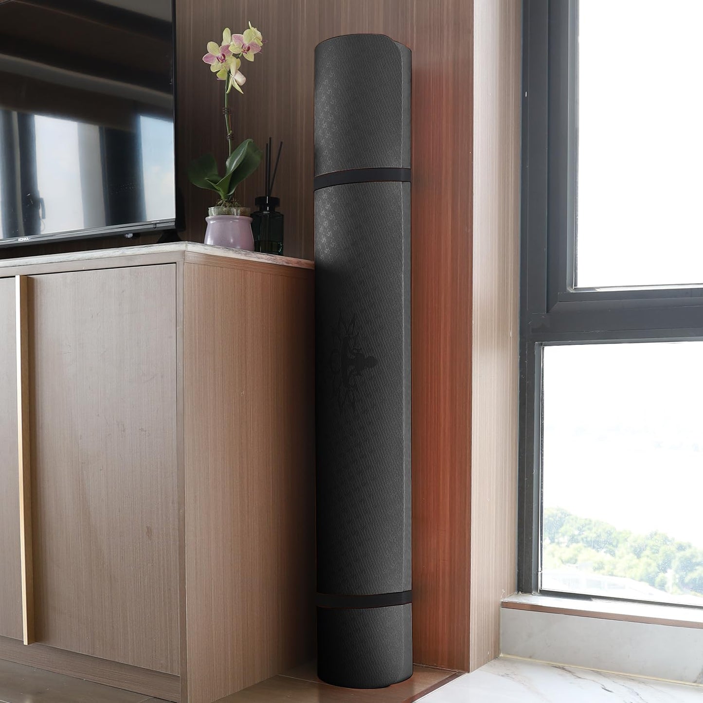 Hatha Yoga Large TPE Yoga Mat 6'x4'x1/2" Extra Thick Non-Slip Exercise Mat - for Yoga Pilates & Home Gym Workouts(Black)