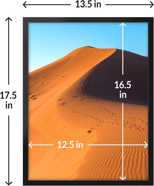 LaVie Home 13x17 Picture Frame - Classic Black Wall Display Frame with HD Plexiglas | Vertical & Horizontal Use