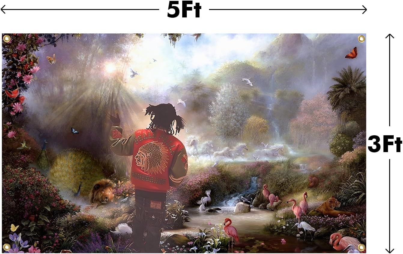 Rapper Flag | Chief in The Garden of Eden Decorative Tapestry - Durable 3x5 Feet for Indoor & Outdoor Use