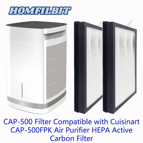 CAP-500FPK Air Purifier Replacement Filters: 2 Pack True HEPA Filters Compatible with Cuisinart CAP-500 Purxium Air Purifier