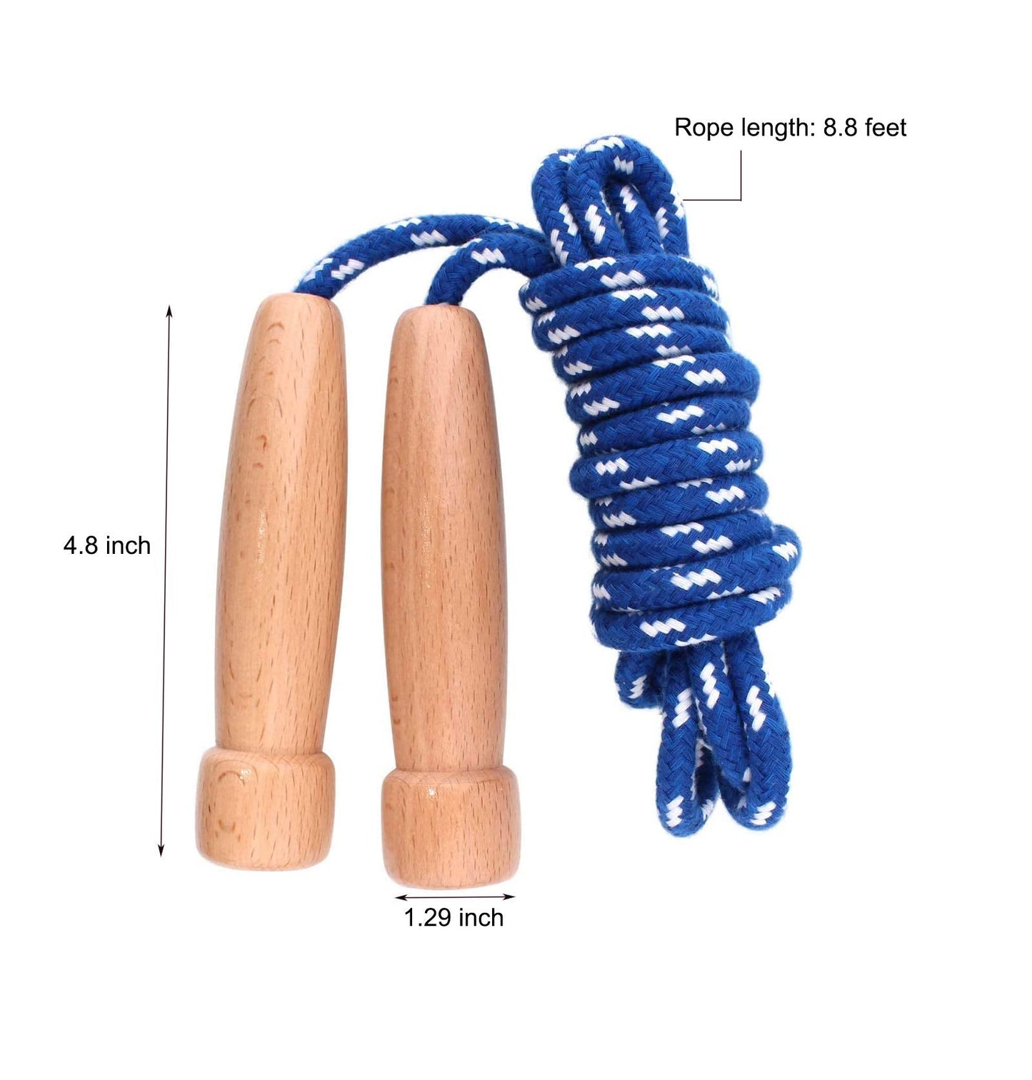 LETUSPORT 8.8 Feet Jump Rope for Women Men Kids Wooden Handle Jumping Ropes