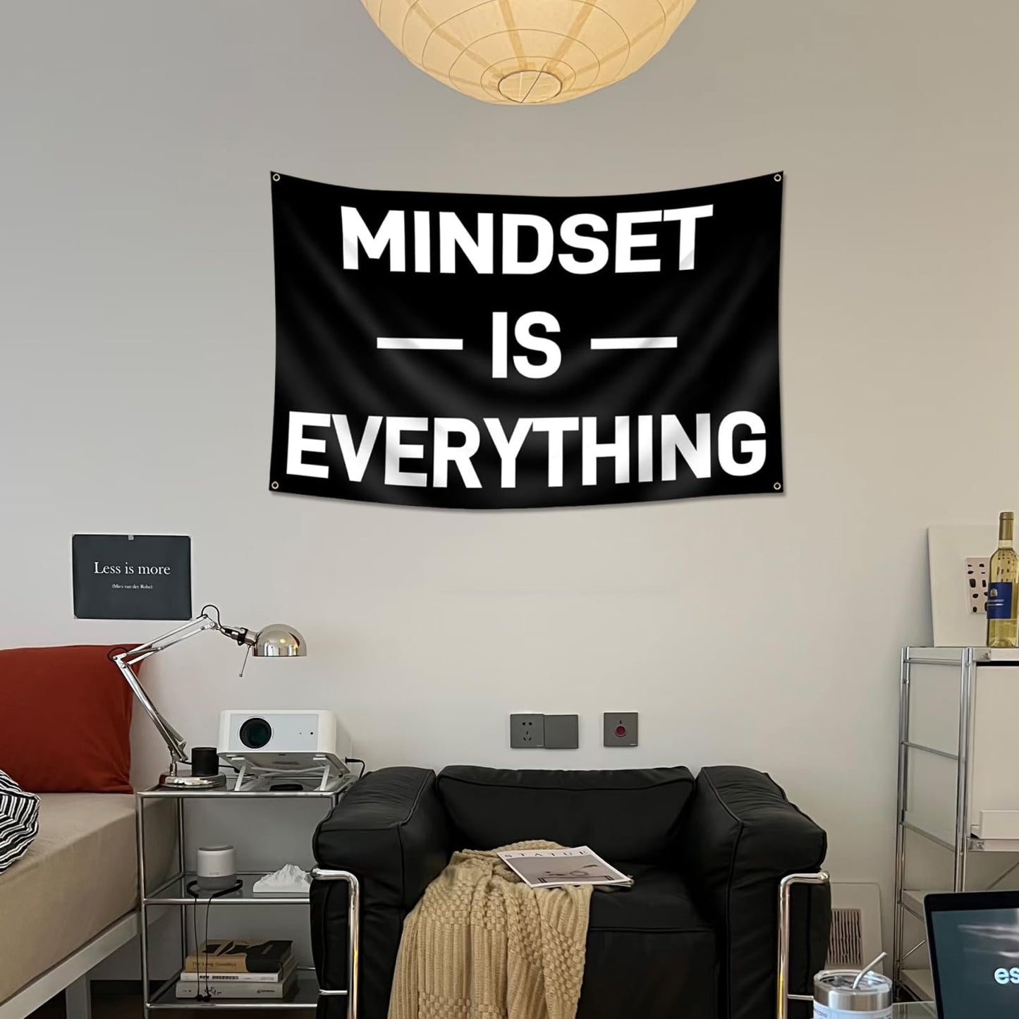 Mindset is Everything Flag 3x5 Feet Motivational Fitness Inspirational Flag For Home Gym Wall Decor College Dorm Room Bedroom Office Sign