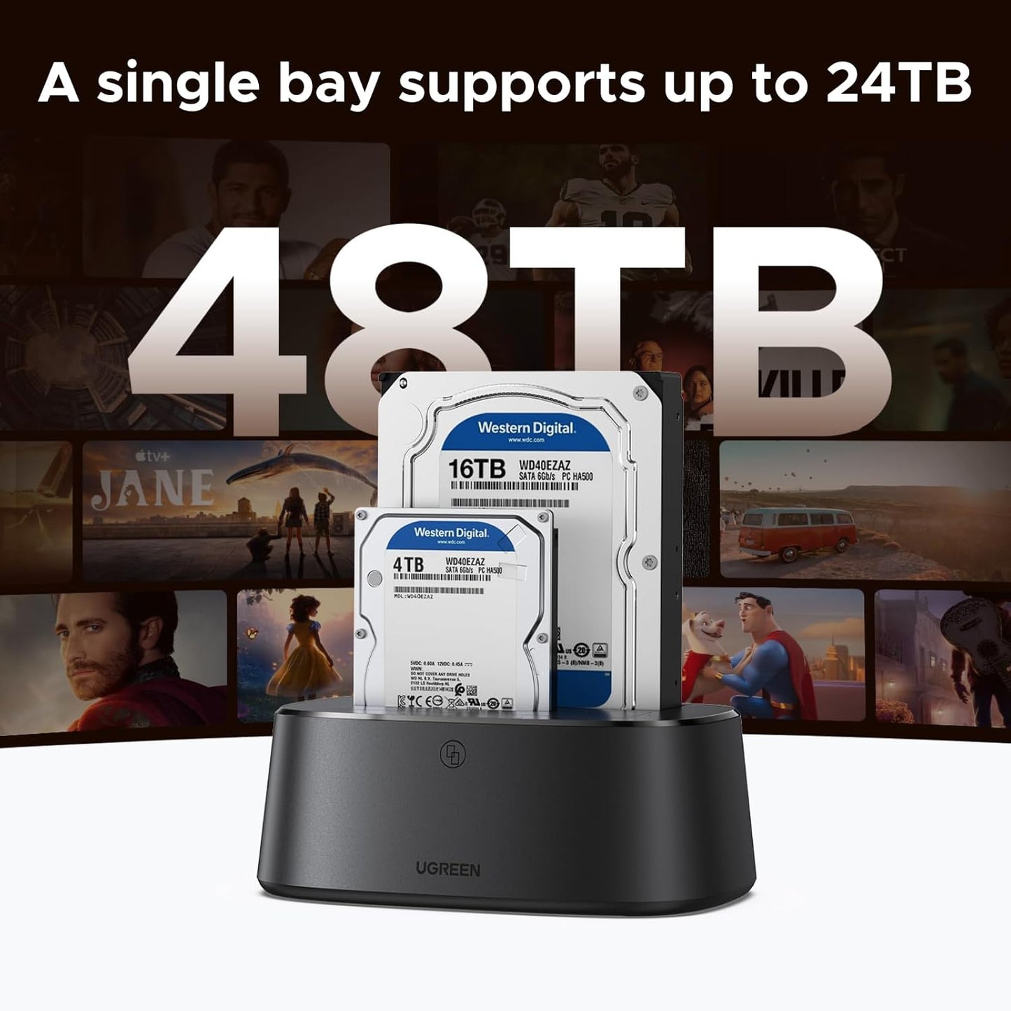 UGREEN 2.5 3.5 48TB 3.0 Dual-Bay Hard Drive Docking Station for & SSD HDD Up to , USB C to SATA I/II/III Hard Drive