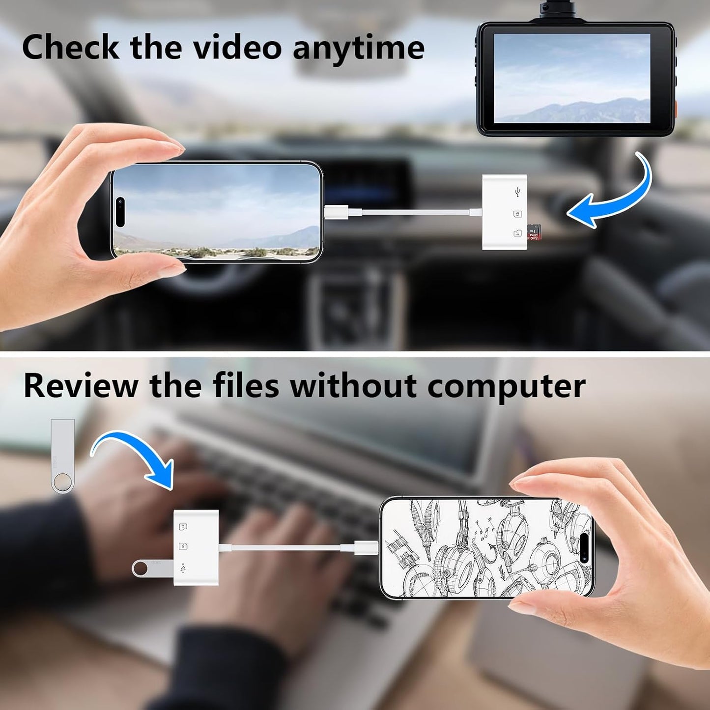 Sicodo 17e/17 Pro/17Pro Max/17/16/15, 3 1 USB C SD Card Reader for iPhone in Type C Digital Camera Adapter Micro SD