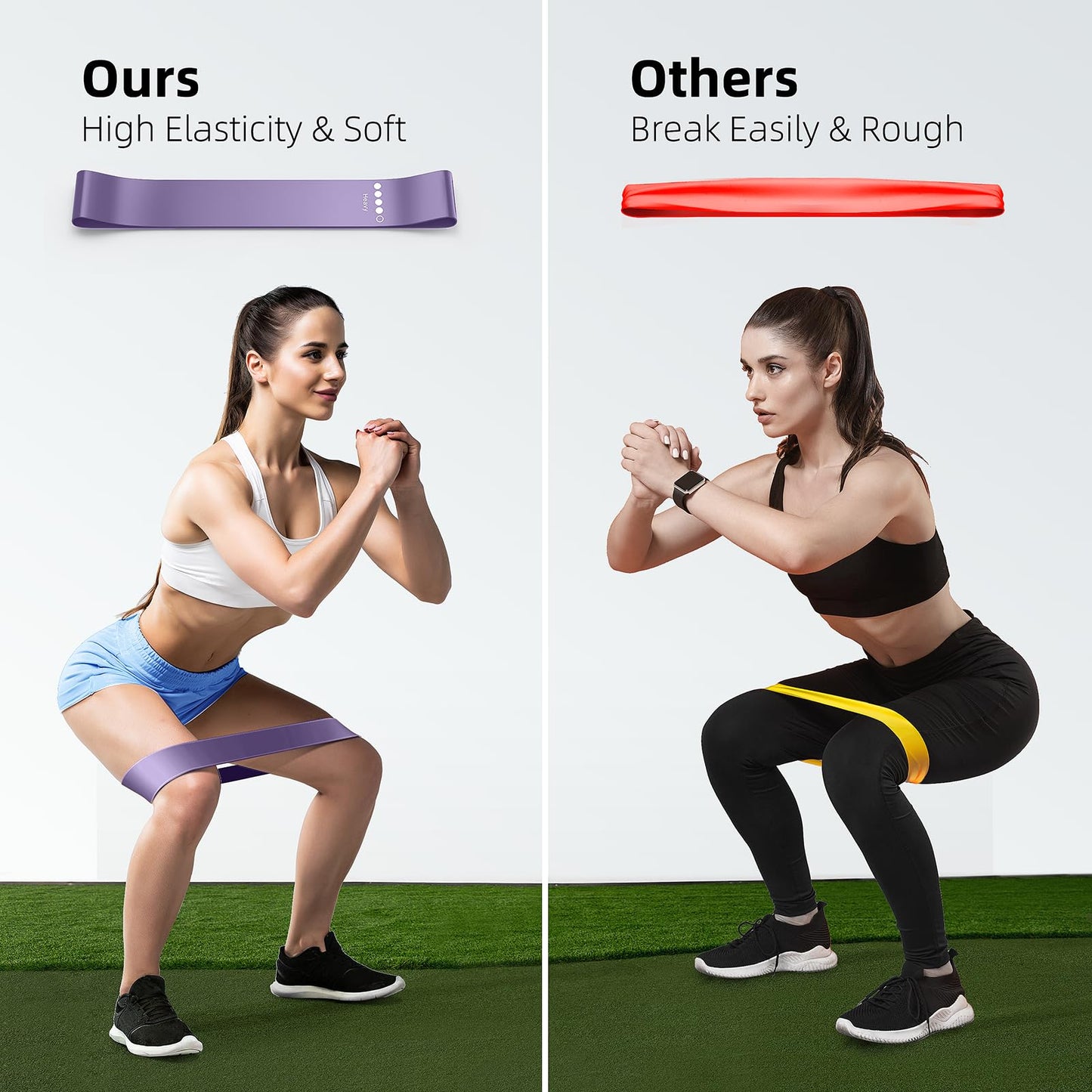 Resistance Bands for Working Out, 5-Pack Elastic Loop Exercise Bands for Strength Training Stretching, Home Gym Equipment for Pilates Yoga Physical Therapy, Leg Glute Arm Workout Kit for Women Men