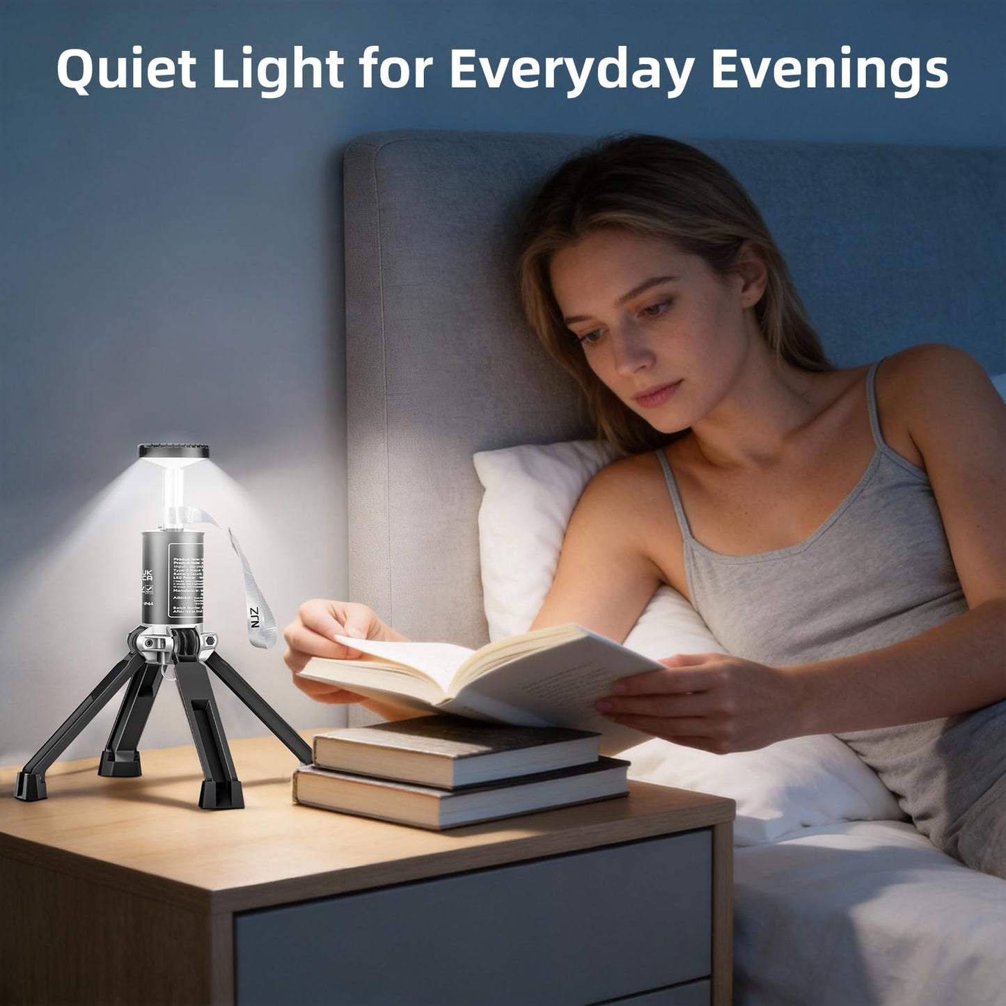NJZ Rechargeable Camping Light, 20000mAh Telescopic Lantern with Stand, Waterproof Outdoor Light with 3 Brightness Levels for Camping, RV & Emergency