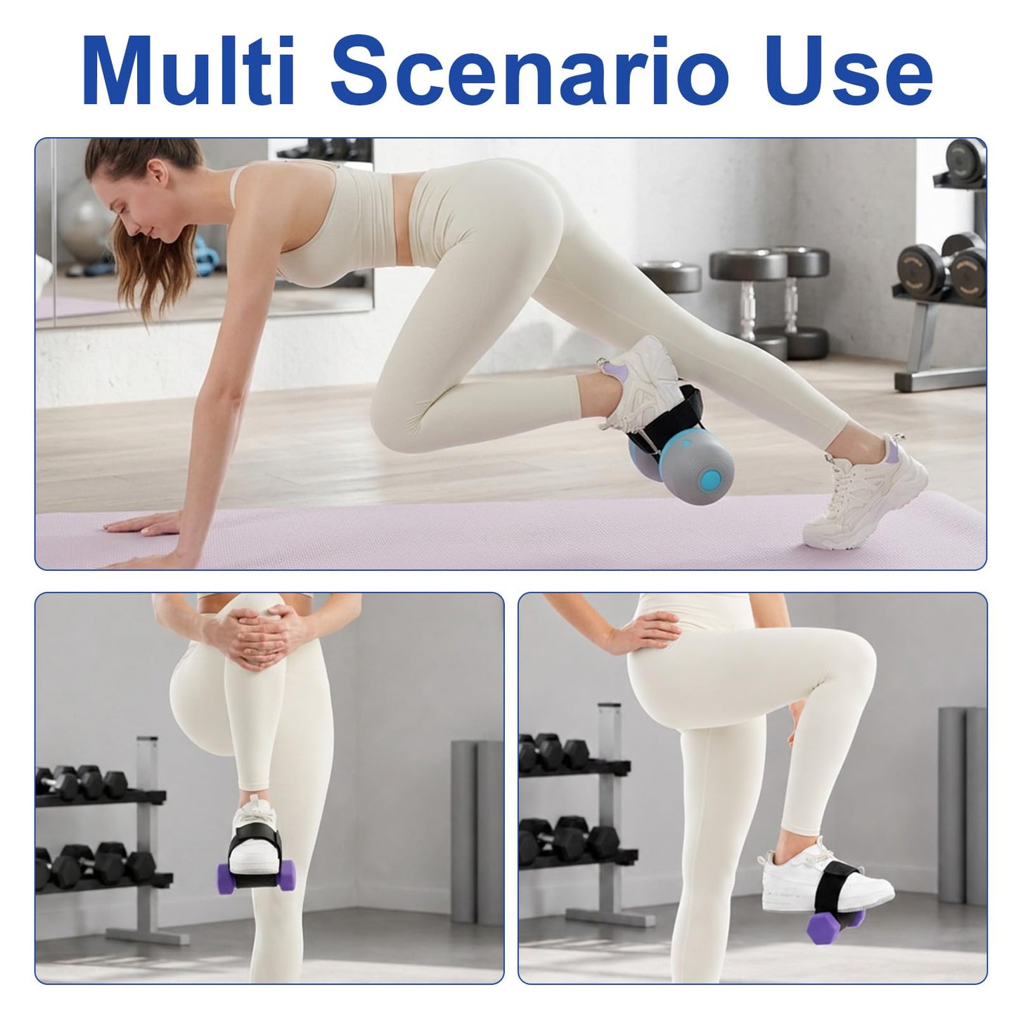 2 Pcs Dumbbell Foot Attachment, Tibialis Trainer Ankle Straps for Leg Extension Attachment, Hamstring Curl, Leg Curl and Shin Training, Home Gym Equipment for Tib Raises and Lower Body Workouts