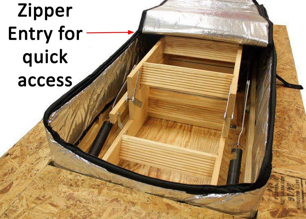 Attic Door Insulation Cover (54 x 25 x 13 in.) - Adjustable Straps and Zipper Opening - Fireproof Attic Tent Insulation Cover - Attic Blanket That Prevents Heat Loss – ThermoClimb by Remington Solar