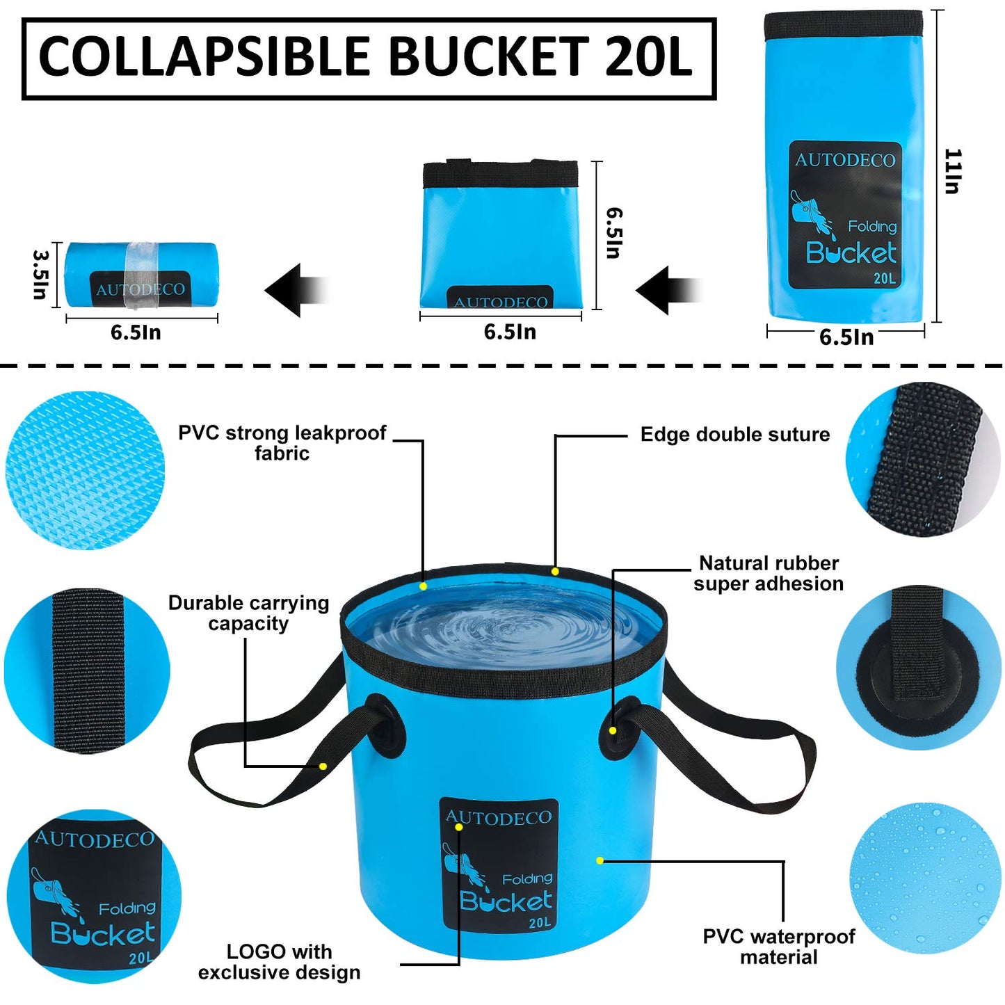 AUTODECO 42Pcs Car Wash Detailing Kit Cleaning Set with Foam Gun Sprayer, Long-Handle Brush, Collapsible Bucket, Large Wash Mitt, Towels, Complete Interior & Exterior Car Washing Supply Set (Blue)