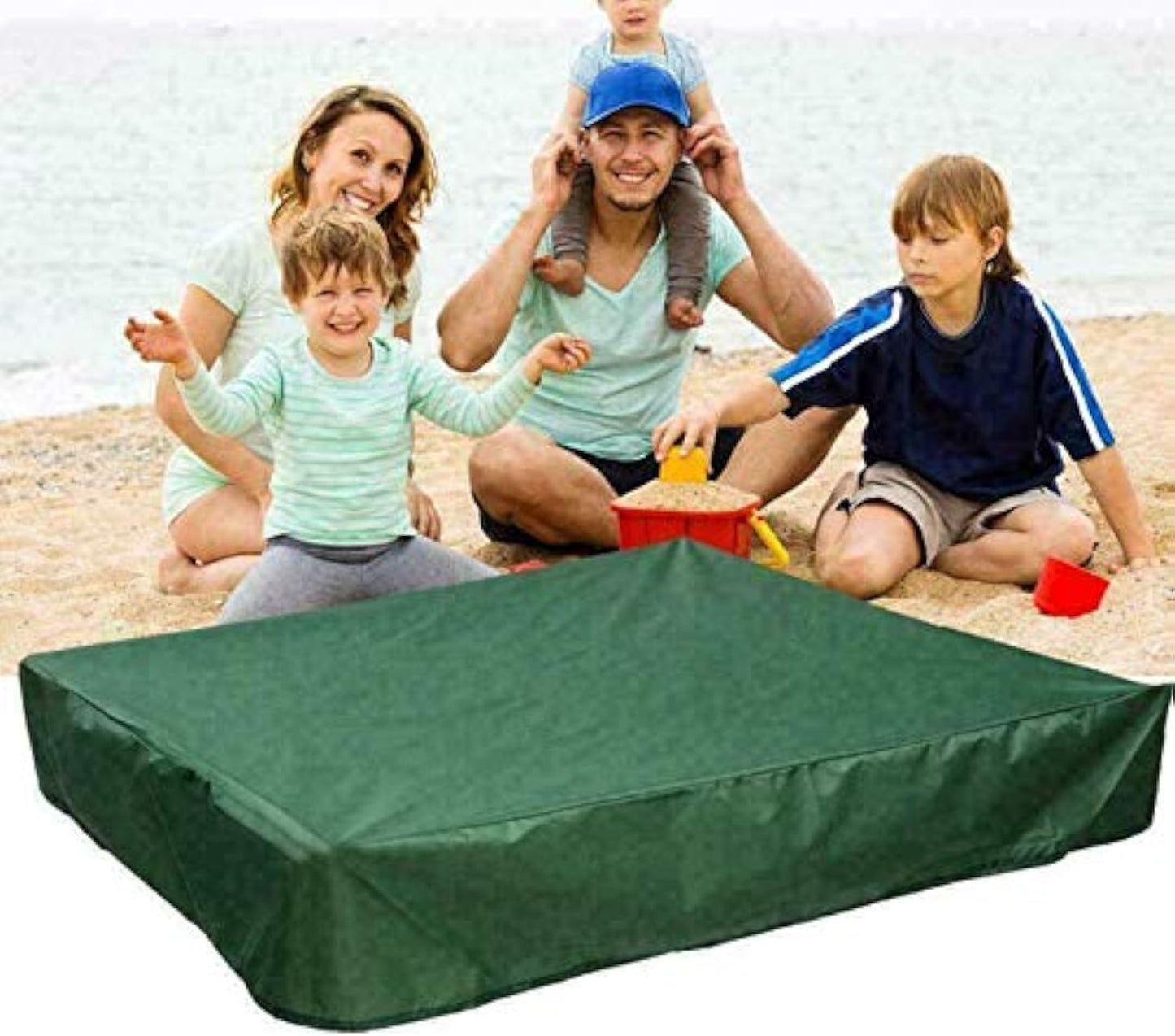 M MAIUS Sandbox Cover - Square Protective Canopy with Drawstring, Keeps Sand and Toys Away from Dust and Rain