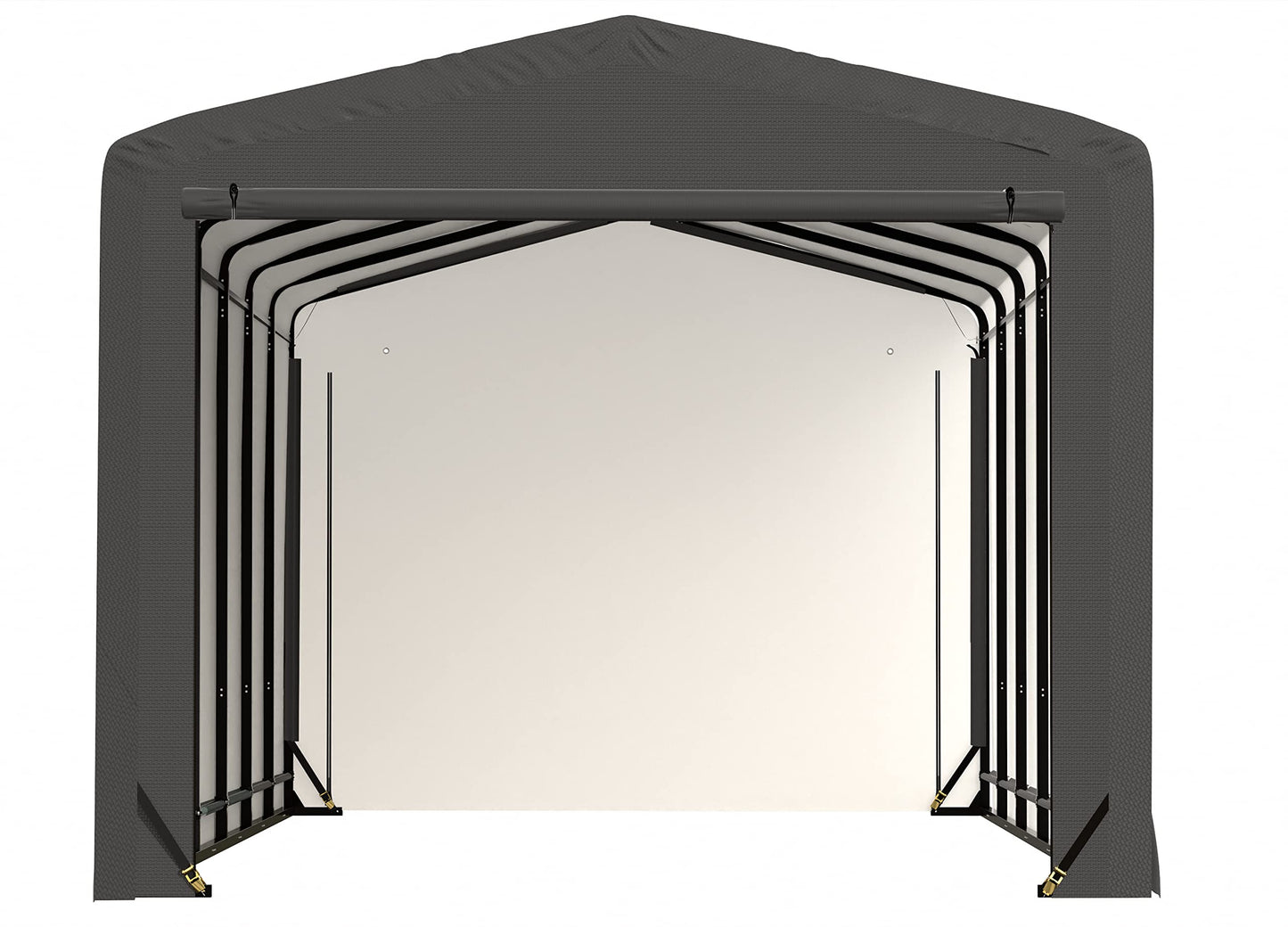 ShelterLogic ShelterTube Garage & Storage Shelter, 12' x 27' x 10' Heavy-Duty Steel Frame Wind and Snow-Load Rated Enclosure, Gray
