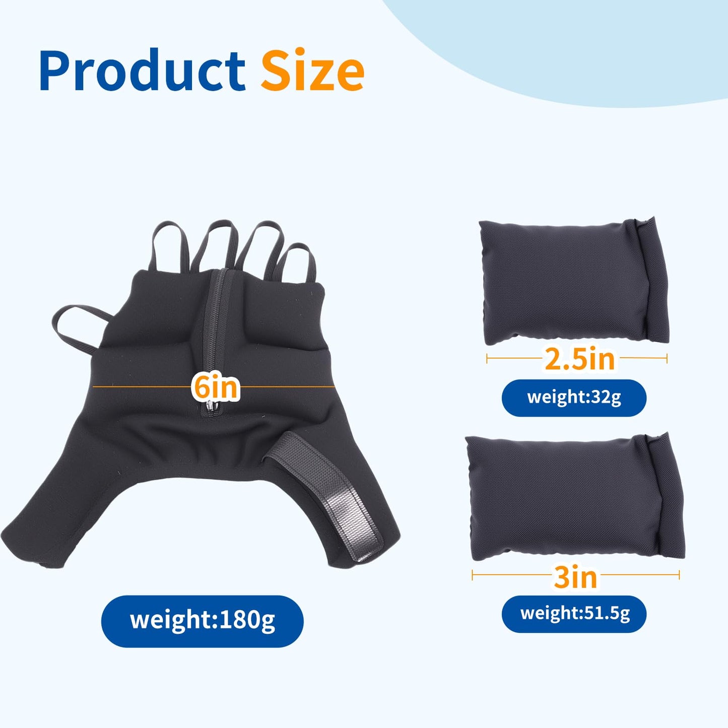 Heinalous Weighted Gloves, Adjustable Weighted Gloves for Hand Tremors,mproved Hand/Wrist Mobility, Writing Stability Strengthening（Right）