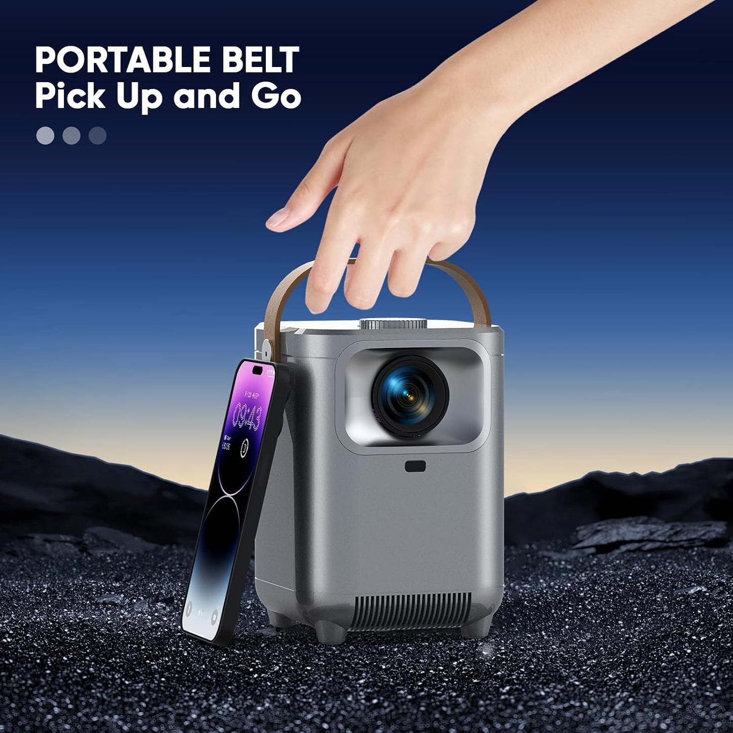TMY 1080P Electric Focus & Auto Keystone Portable Projector with WiFi and Bluetooth, Projector with Zoom, Movie