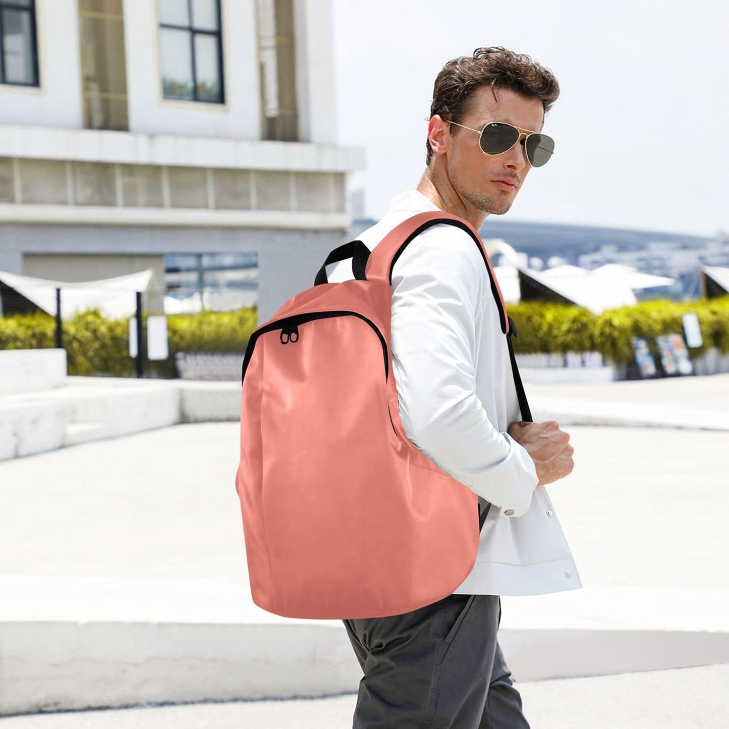 Daypacks Backpack 15.6 inch Backpack Salmon Casual Laptop for Women & Men Fits Tourism Busines