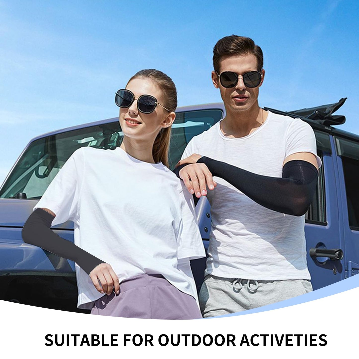 smcca 3Pcs Arm Sleeves for Men Women UV Sun Protection Compression Arm Warmer Tattoo Cover Up, Sports Golf Cooling Sleeves (Black*3)