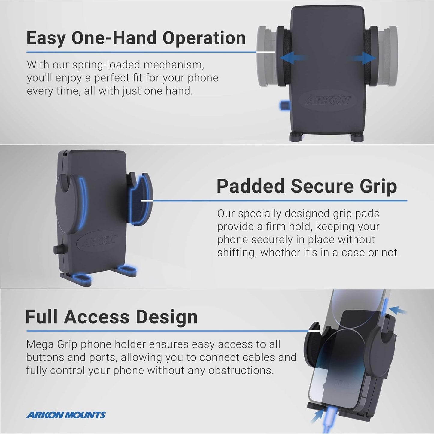 ARKON Mount Car or Truck Seat Rail/Floor Phone Mount | Universal Compatible | Flexible Gooseneck | Easy Installation |